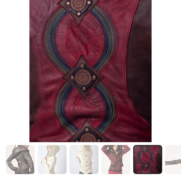 Women's Rainbow leather Serpent  jacket-  handmade - Picture 2 of 5